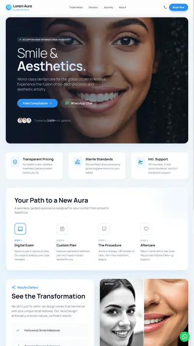 Clinique dentaire / santé site web